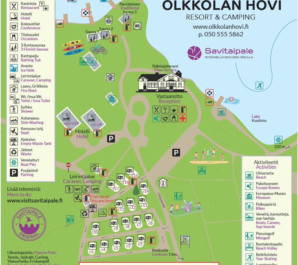Olkkolan Hovi site map